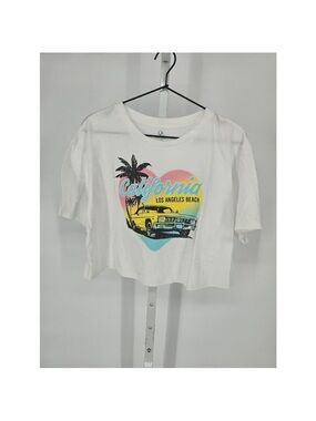 Organic Generation 100% Cotton California Los Angeles Beach Graphic Crop Tee
